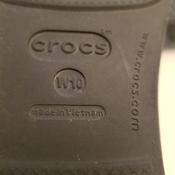 Crocs Navy Blue Rubber Purple Wedge Slide Lightweight Sandals Women Sz 10US/41EU - Picture 3 of 6